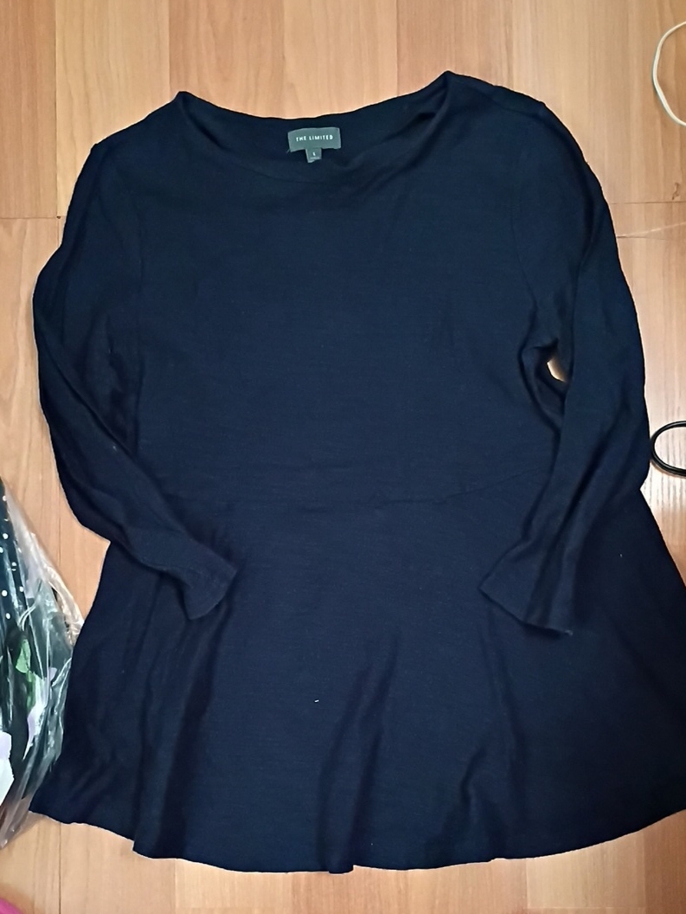 The Limited Black Long-Sleeve Swing Dress